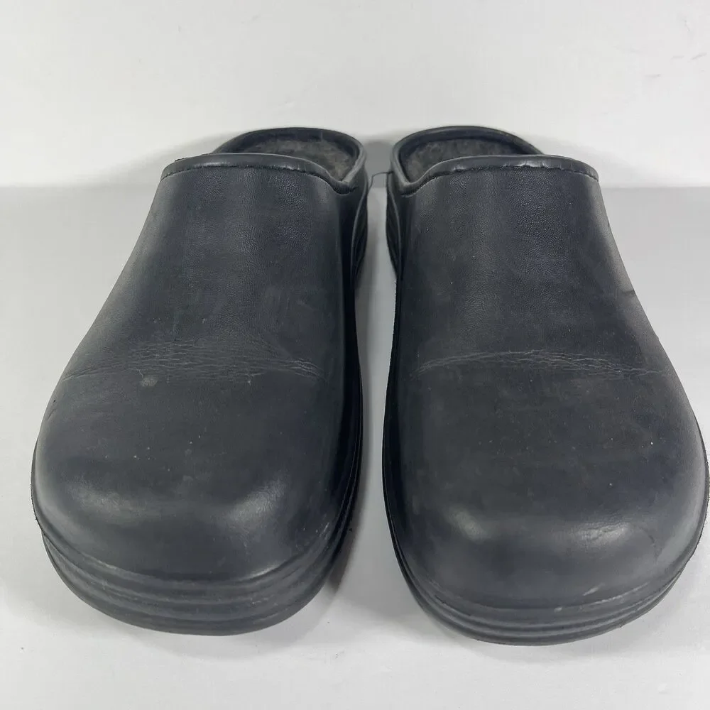 SG Footwear Men's Size 11 Black Clog Slippers Fleece Lined Rubber Sole